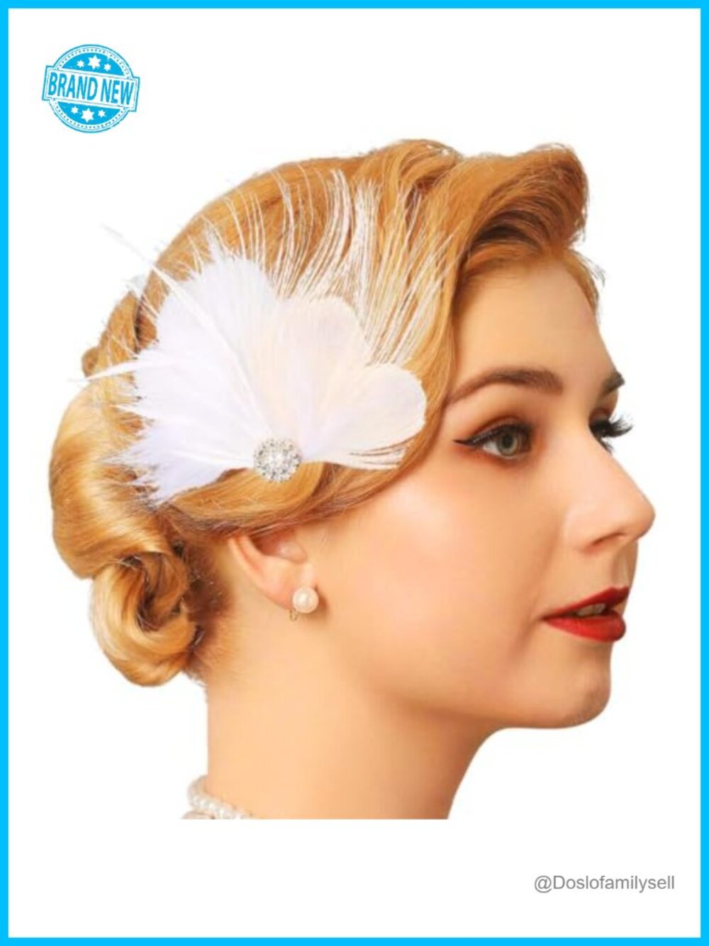 White Feather Hair Clip Fascinator Headpiece